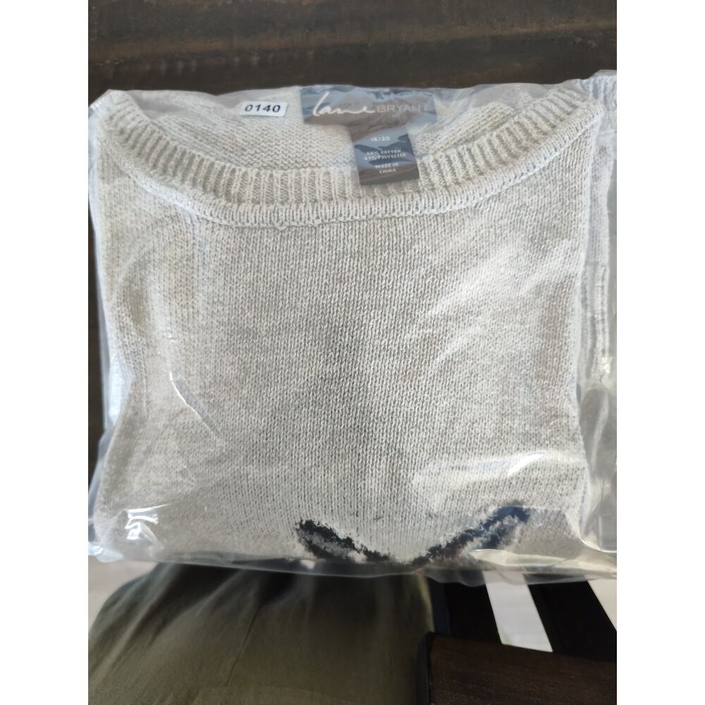 Lane Bryant Gray Animal Print Tight-Knit Crew Neck Fox Pullover Sweater 18 - Picture 11 of 11